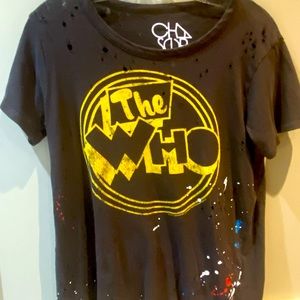 Women’s graphic distressed T shirt in Charcoal gray